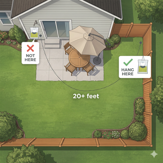 FlyDrop 3 Pack - Outdoor Disposable Hanging Fly Traps