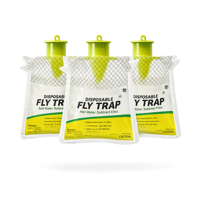 FlyDrop 3 Pack - Outdoor Disposable Hanging Fly Traps